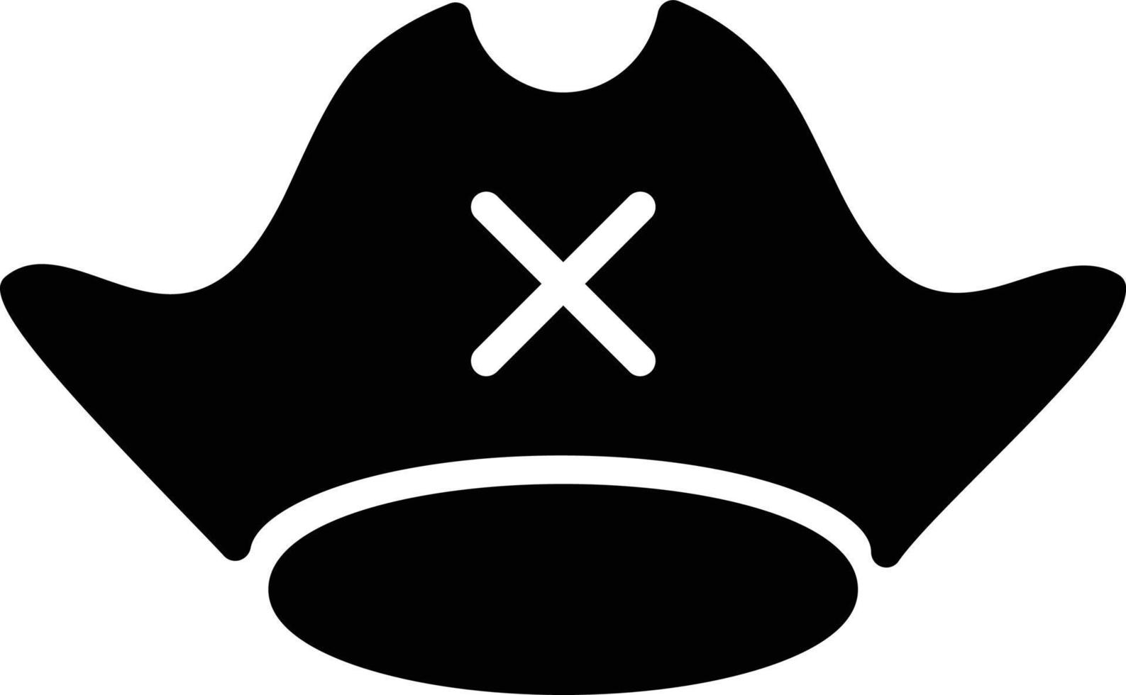 icono de glifo de sombrero pirata vector