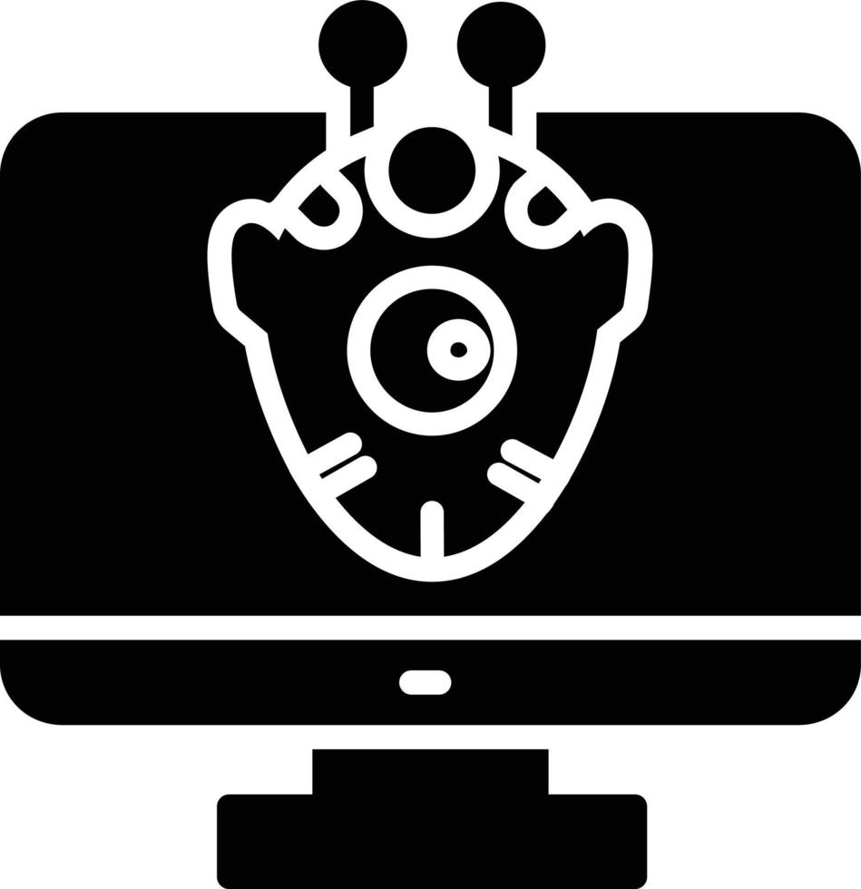 Alien Monitoring Glyph Icon vector