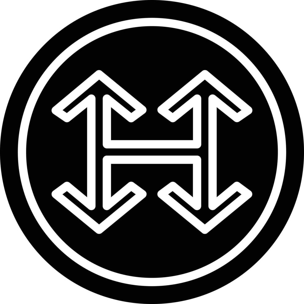 Junction Arrow Glyph Icon vector
