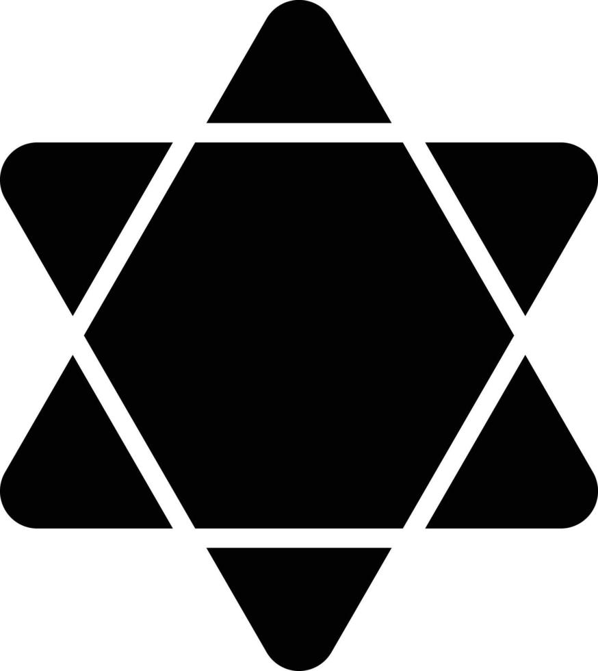 icono de glifo de hexagrama vector