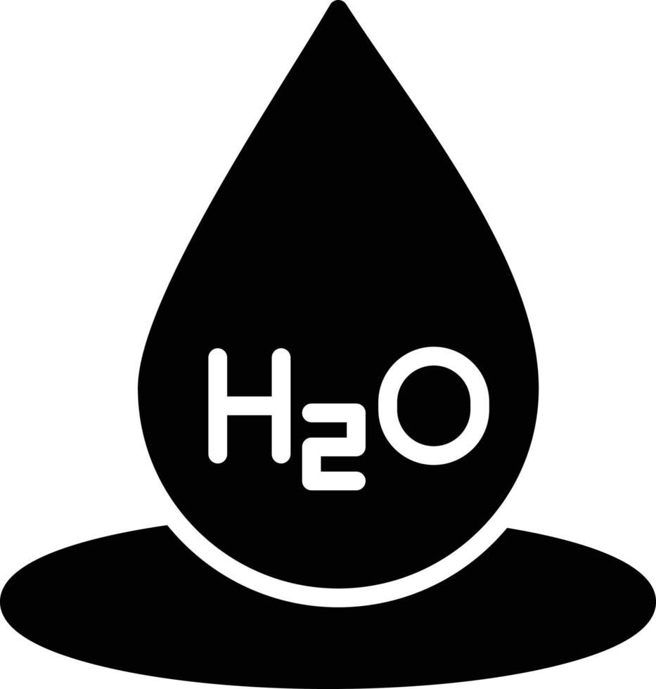 icono de glifo de h2o vector