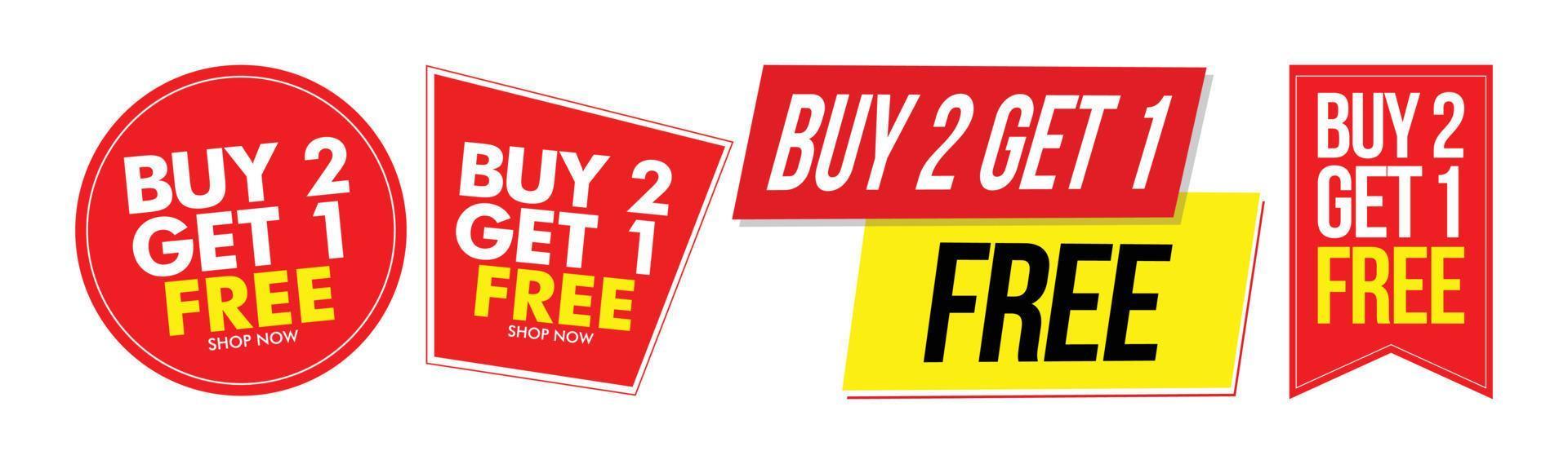 Buy 2 Get 1 Free Tag Design Template vector