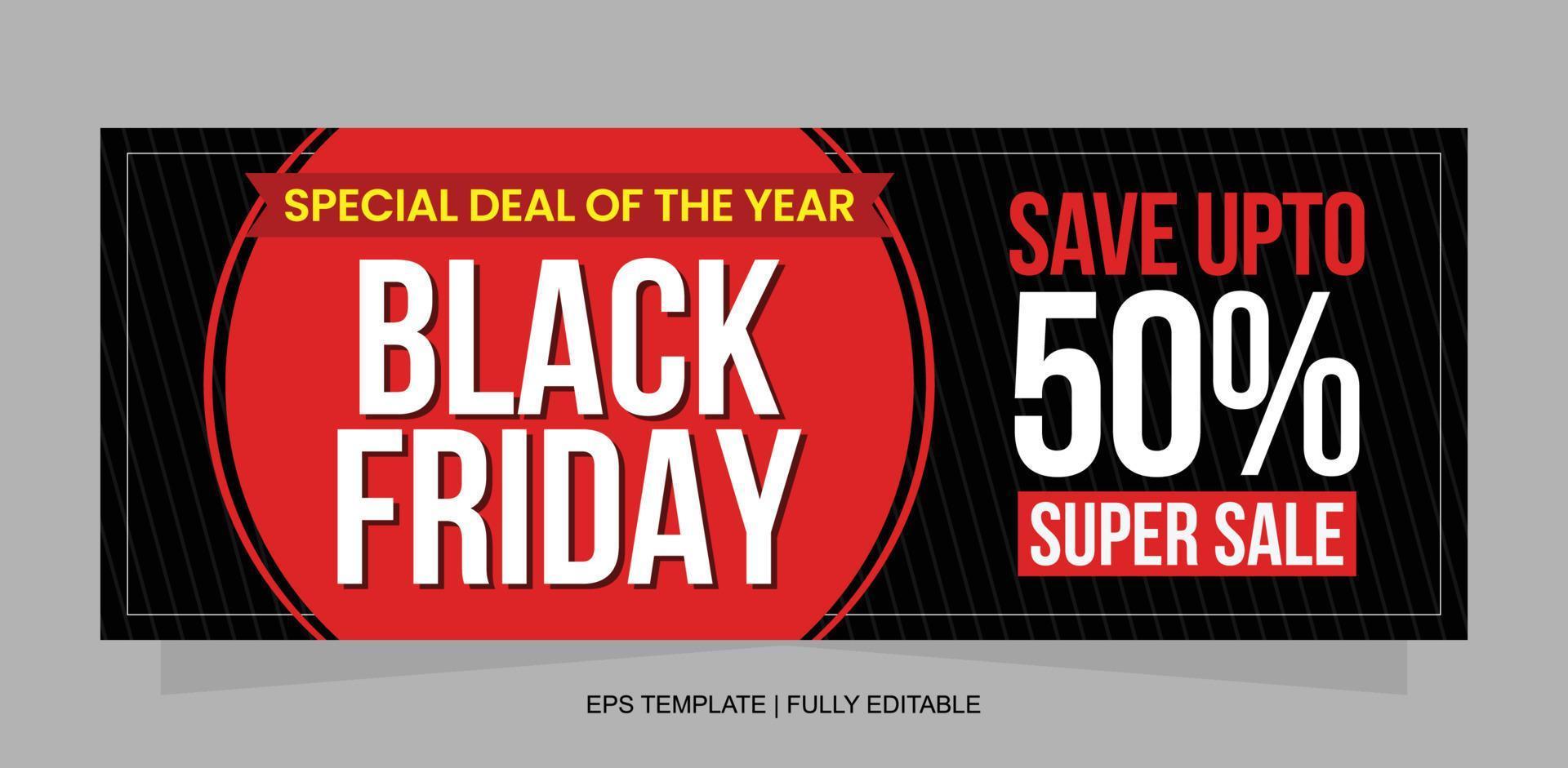 Black Friday Poster or Banner Design Template vector