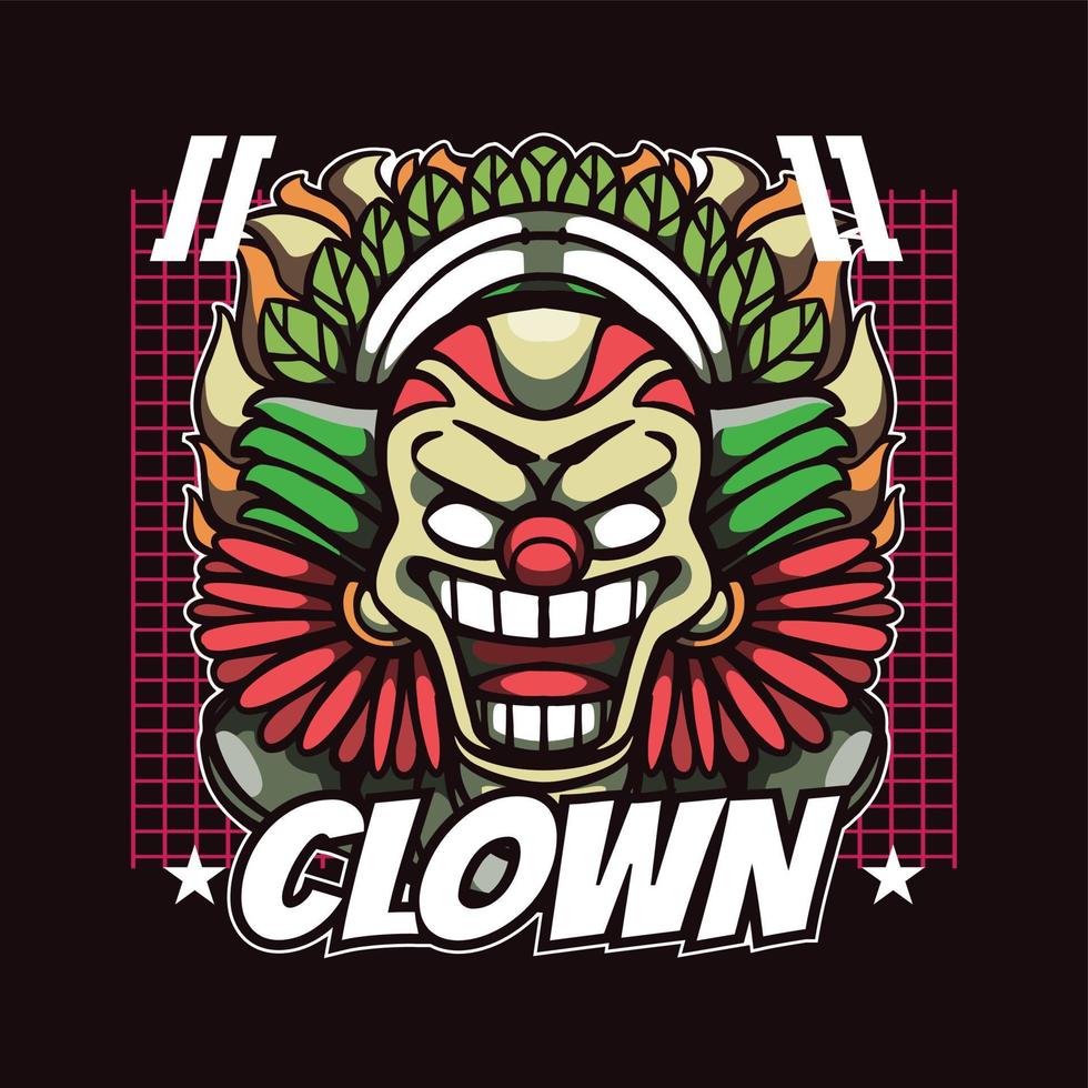 payaso de ilustración vectorial para diseño de camiseta vector