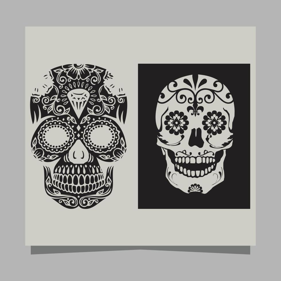 skull vector illustration, drawn on paper very suitable for symbols, tattoo designs, logos and others