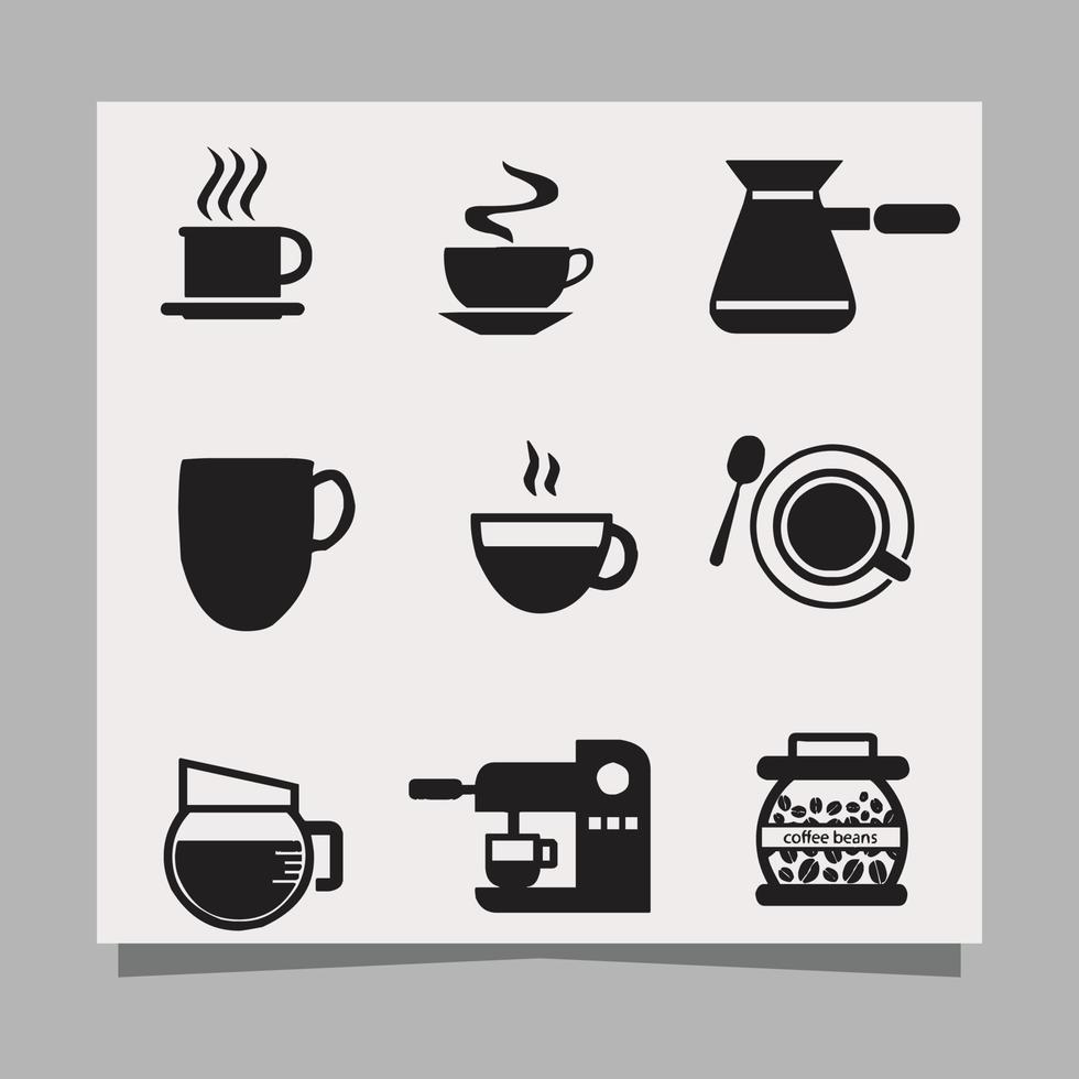 icons about coffee, coffee beans, coffee makers, coffee cups and others drawn on paper are very suitable for icons, flyers, social media and others vector