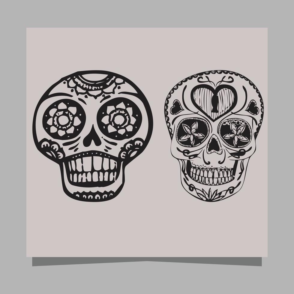 ilustración vectorial del cráneo, dibujada en papel muy adecuada para símbolos, diseños de tatuajes, logotipos y otros vector