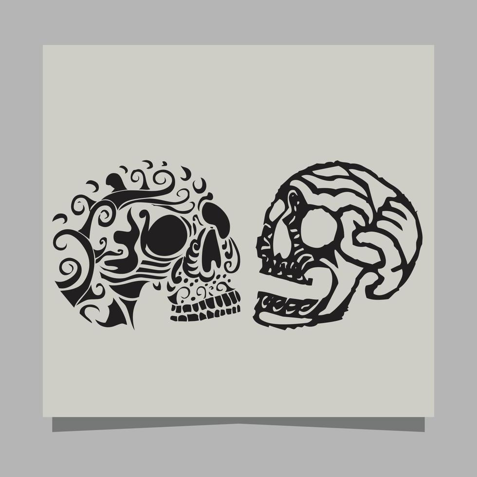 ilustración vectorial del cráneo, dibujada en papel muy adecuada para símbolos, diseños de tatuajes, logotipos y otros vector