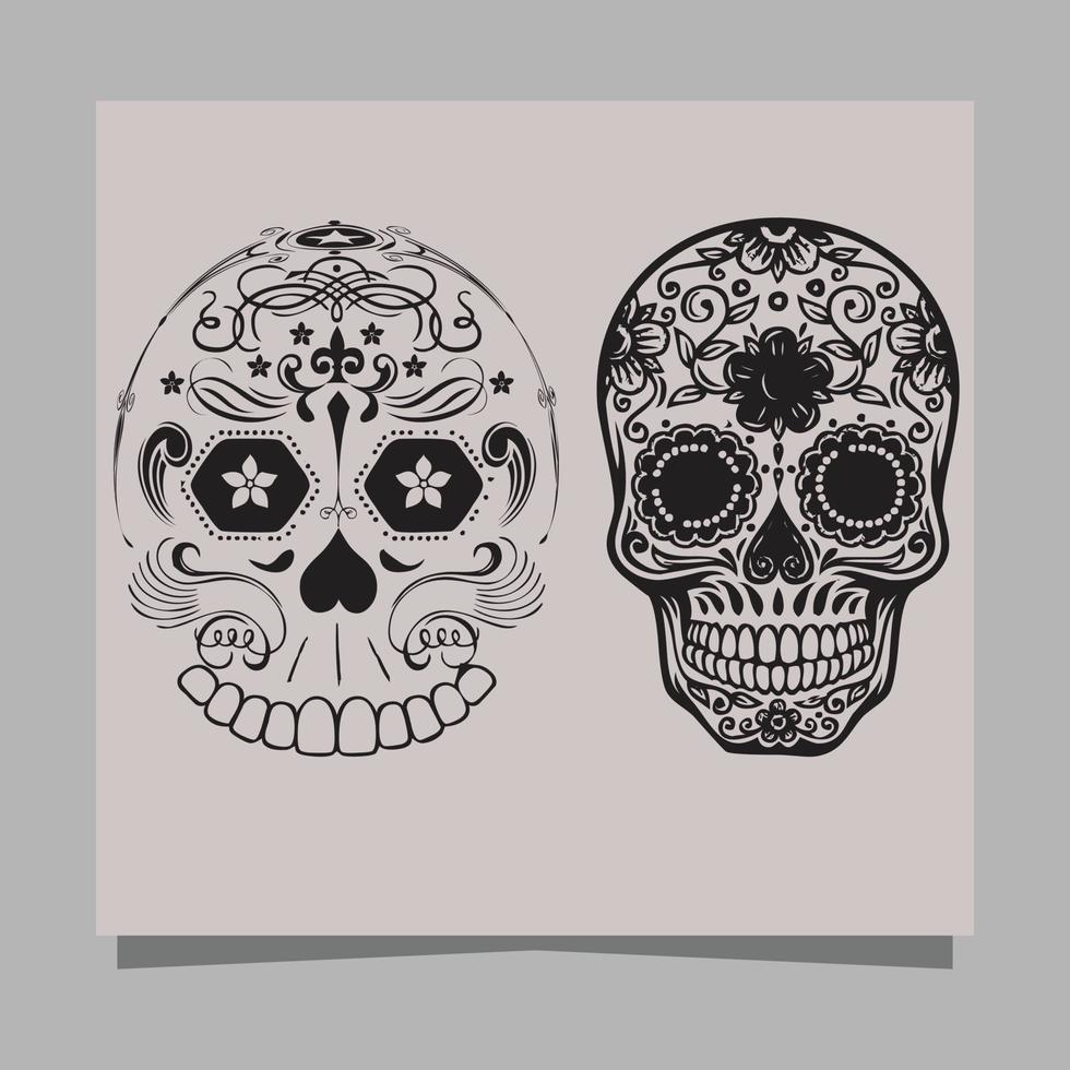 skull vector illustration, drawn on paper very suitable for symbols, tattoo designs, logos and others