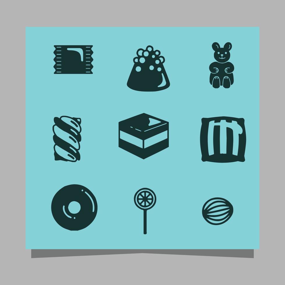 sweet candy icon on colored paper is perfect for describing sweetness in posters, logos, vectors or others