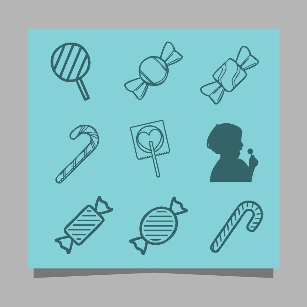 sweet candy icon on colored paper is perfect for describing sweetness in posters, logos, vectors or others