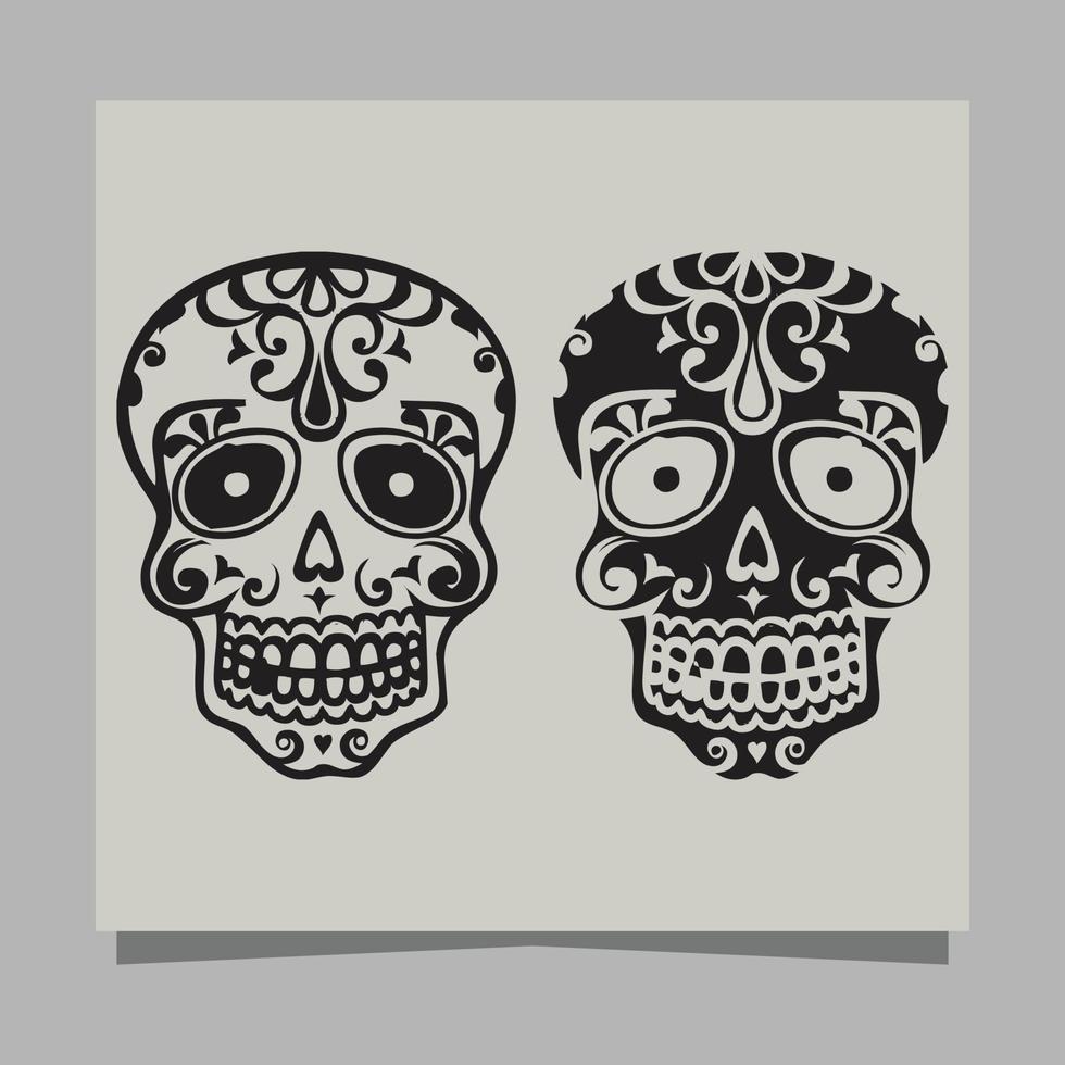 skull vector illustration, drawn on paper very suitable for symbols, tattoo designs, logos and others