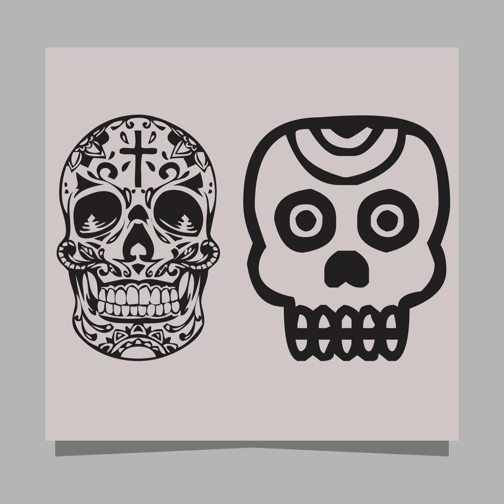 skull vector illustration, drawn on paper very suitable for symbols, tattoo designs, logos and others