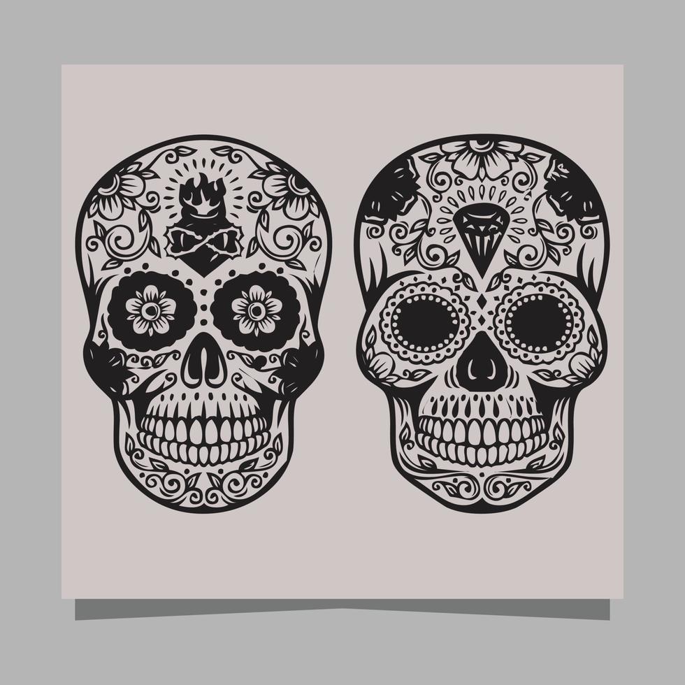 ilustración vectorial del cráneo, dibujada en papel muy adecuada para símbolos, diseños de tatuajes, logotipos y otros vector