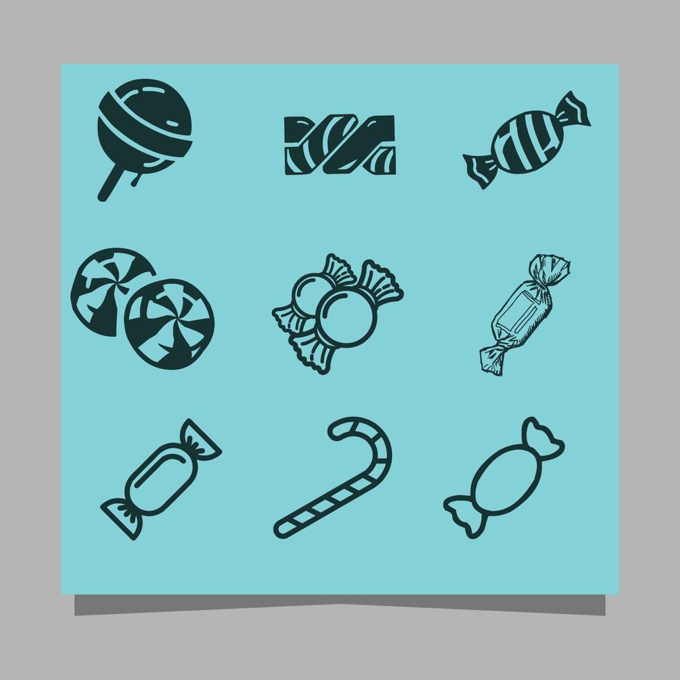 sweet candy icon on colored paper is perfect for describing sweetness in posters, logos, vectors or others