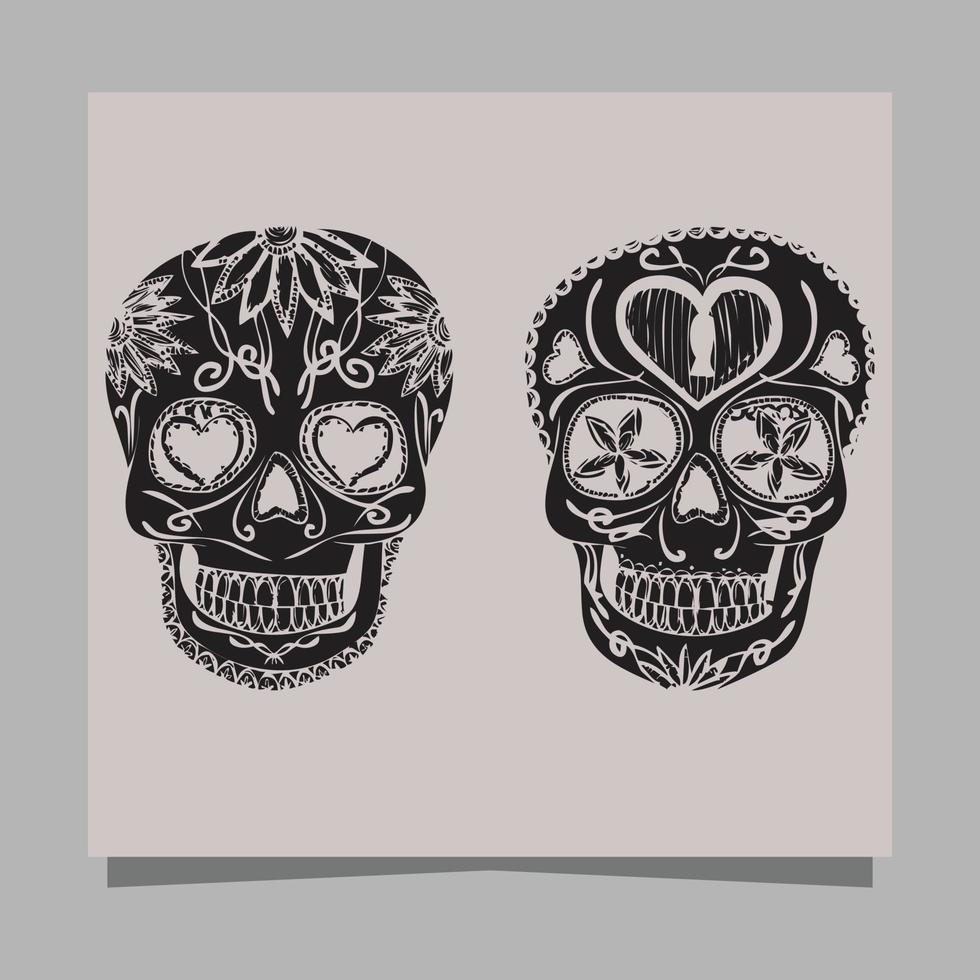 ilustración vectorial del cráneo, dibujada en papel muy adecuada para símbolos, diseños de tatuajes, logotipos y otros vector