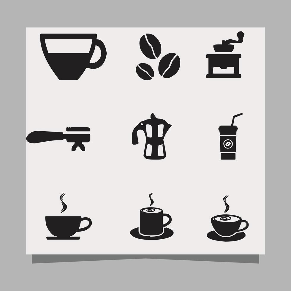 icons about coffee, coffee beans, coffee makers, coffee cups and others drawn on paper are very suitable for icons, flyers, social media and others vector