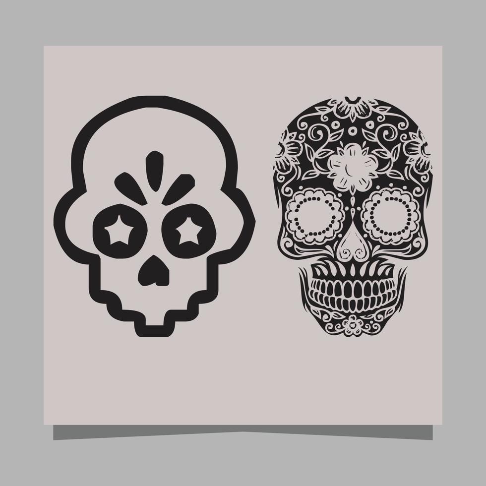 skull vector illustration, drawn on paper very suitable for symbols, tattoo designs, logos and others