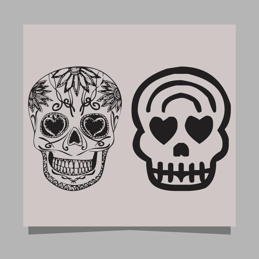 skull vector illustration, drawn on paper very suitable for symbols, tattoo designs, logos and others