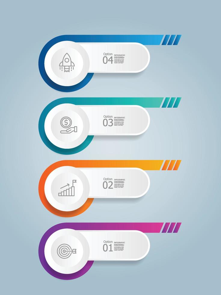 abstract steps vertical infographic presentation vector