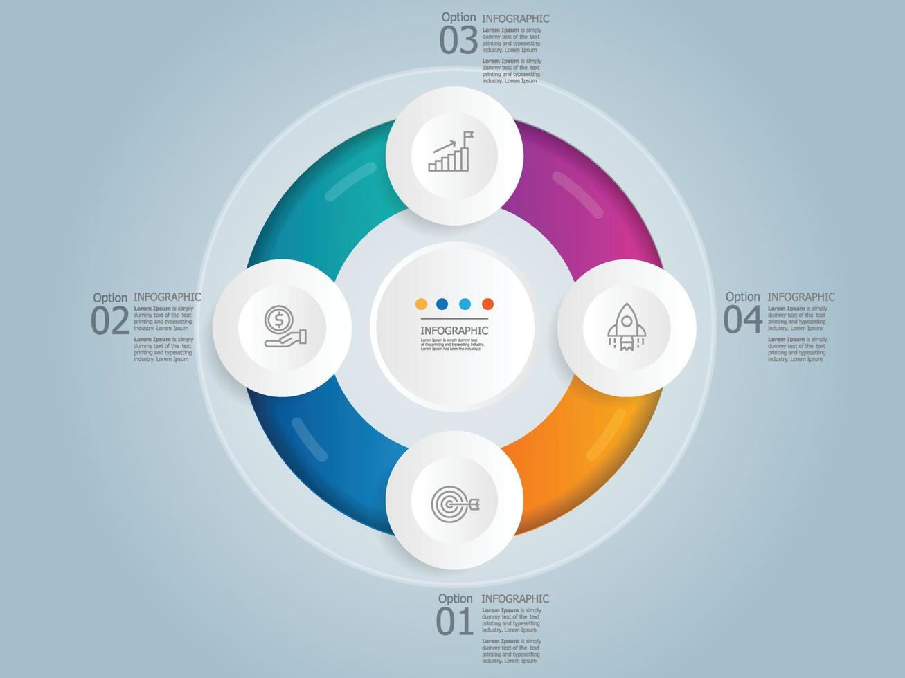 abstract steps circle infographic presentation vector