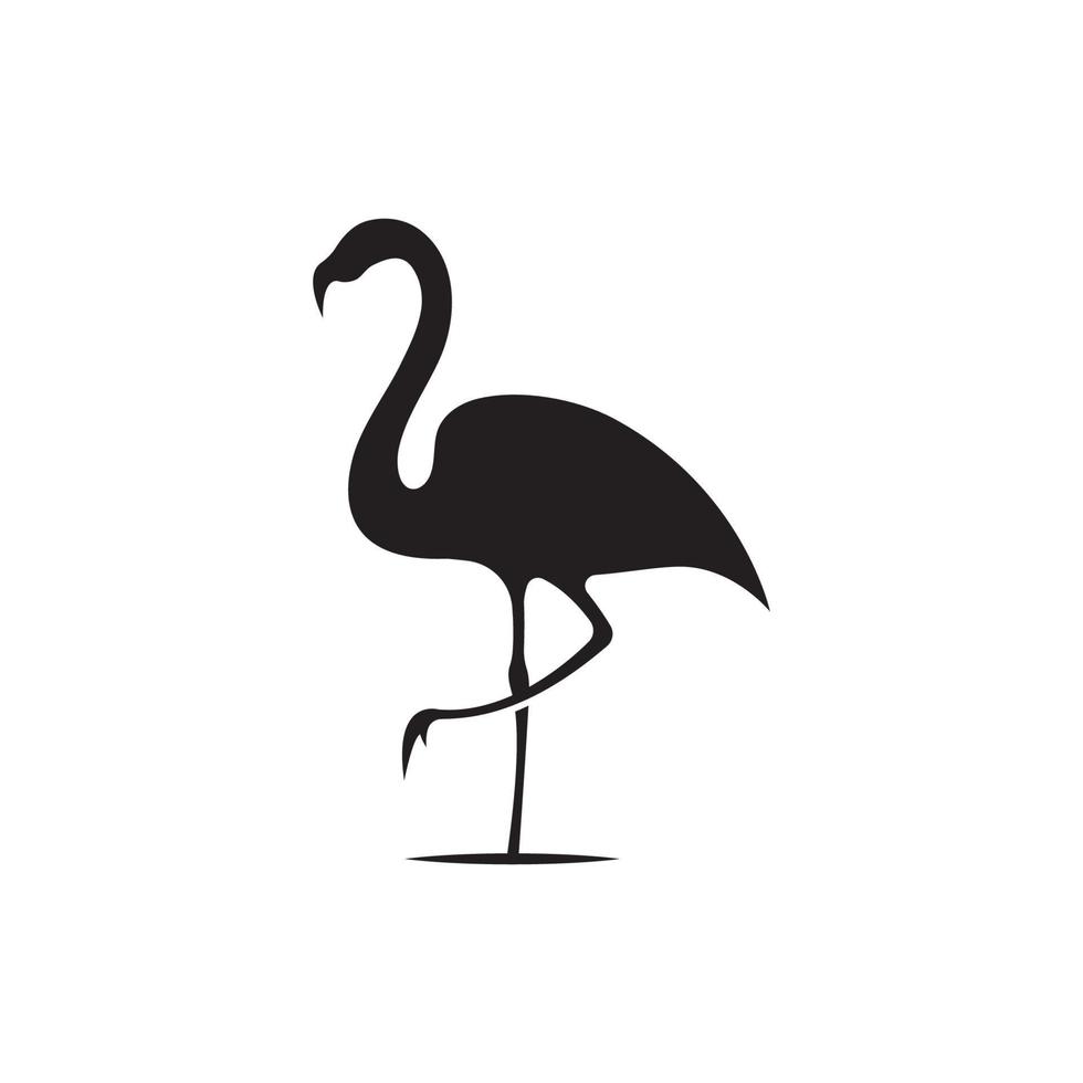 Logo design of long-legged bird or flamingo. Logo with lines, abstract and simple. vector