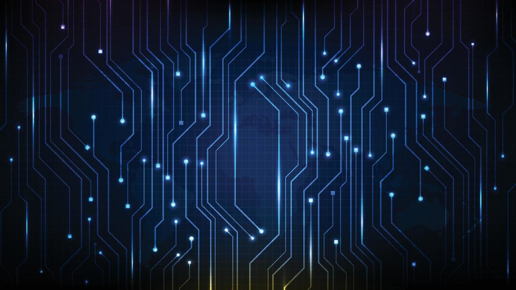 fondo abstracto de línea de circuito electrónico azul oscuro digital futurista vector