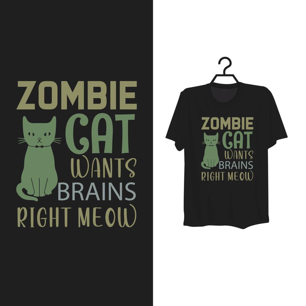 Typography cat t shirt template design. vector