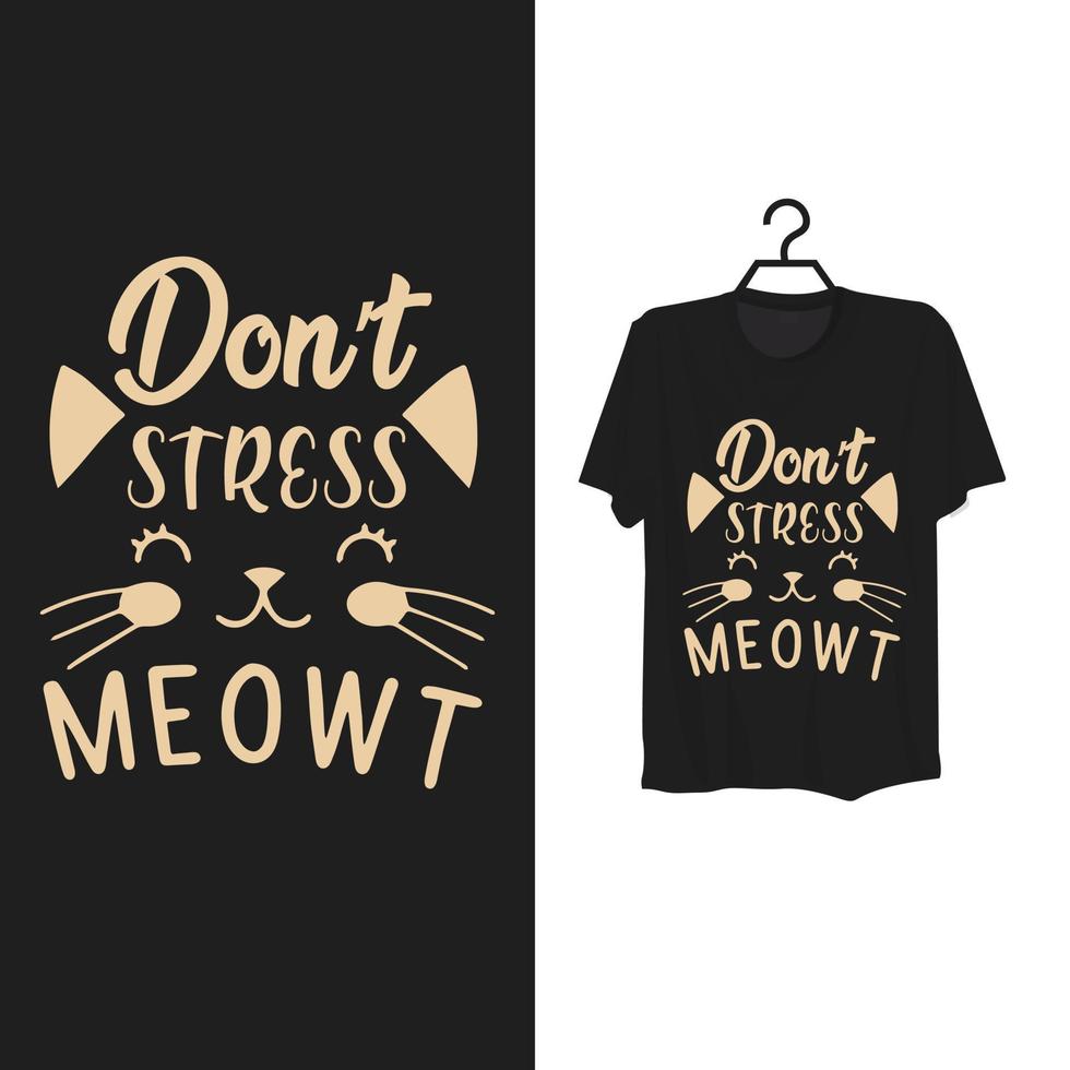 Typography cat t shirt template design. vector