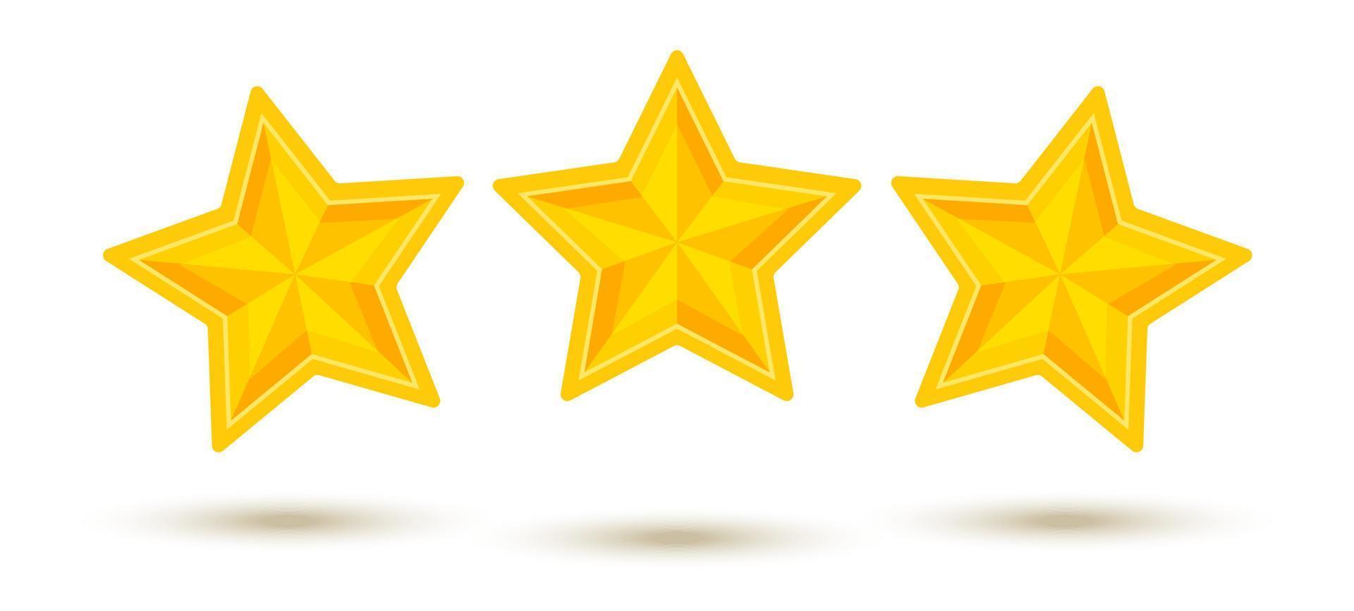 Vector icons of golden stars