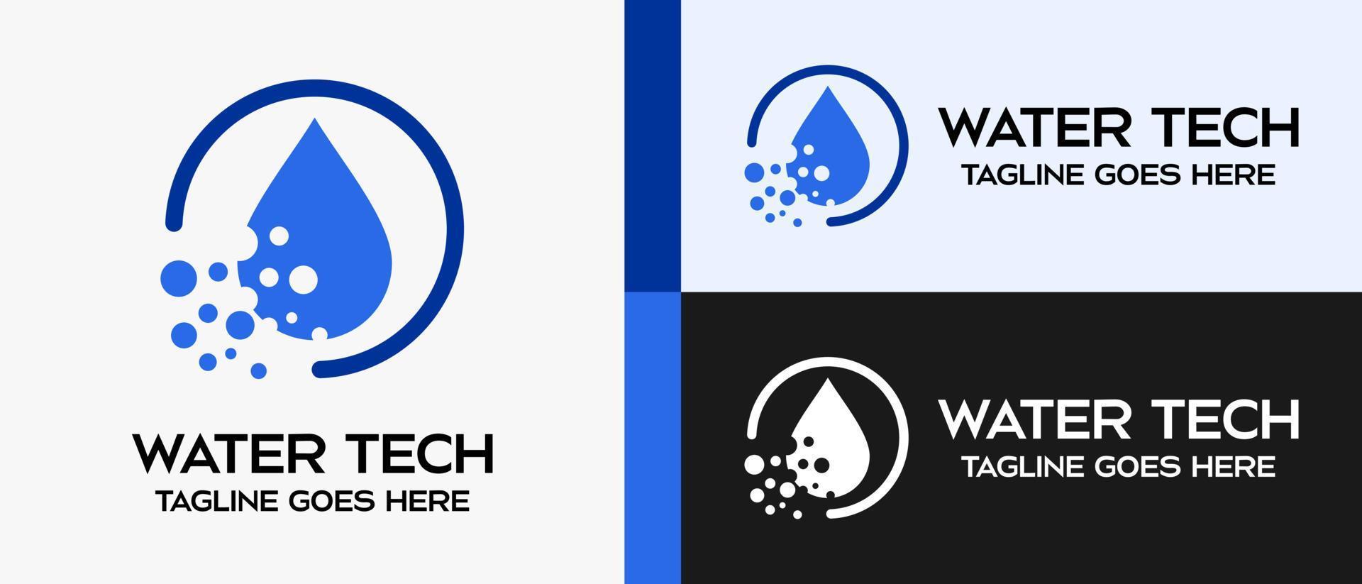 energy logo design template, water drop icon in circle. vector abstract logo illustration