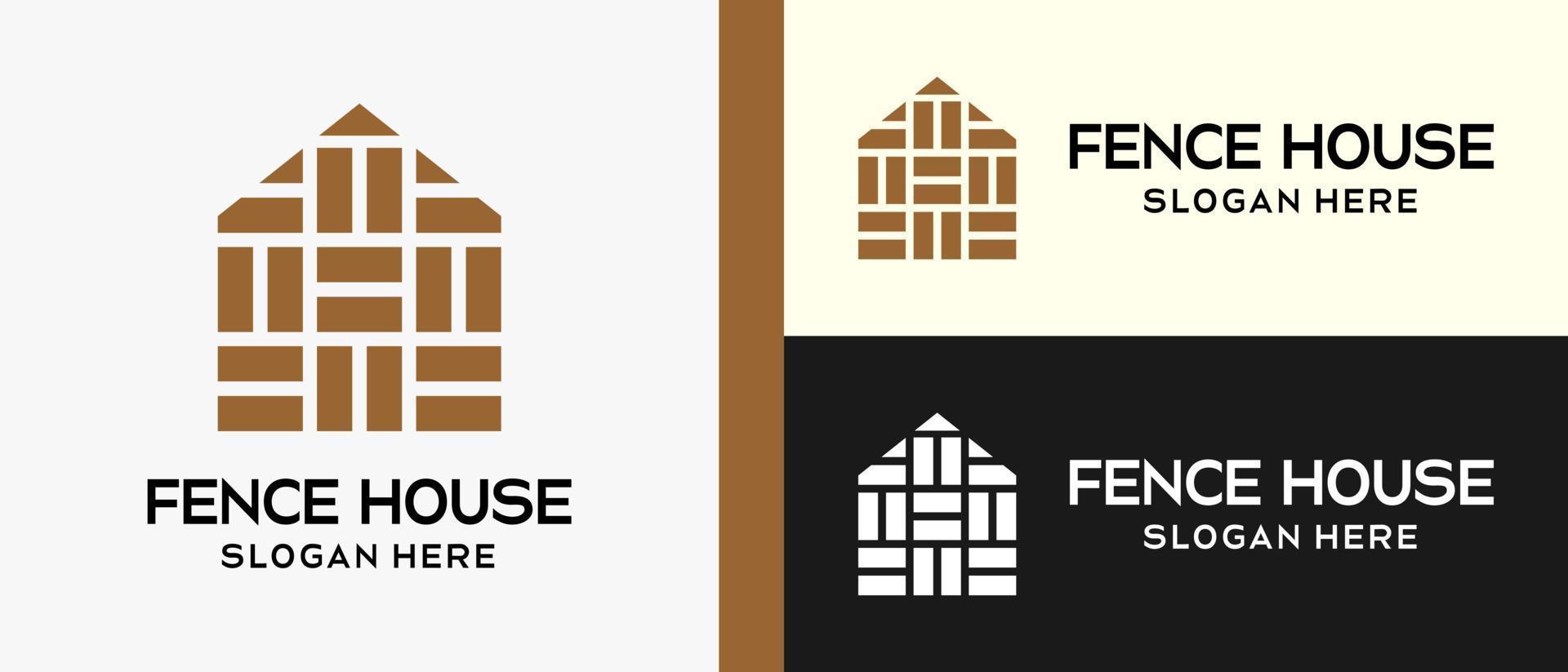 logotipo de la casa de madera con elementos creativos vectoriales de primera calidad. icono de la casa con elementos de motivos de madera tejida. ilustración vectorial vector