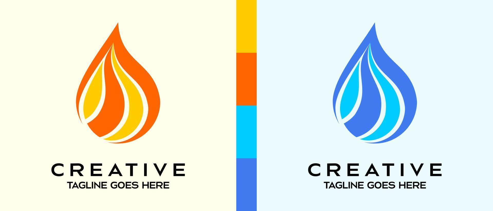 oil and water logo design template. vector creative logo illustration
