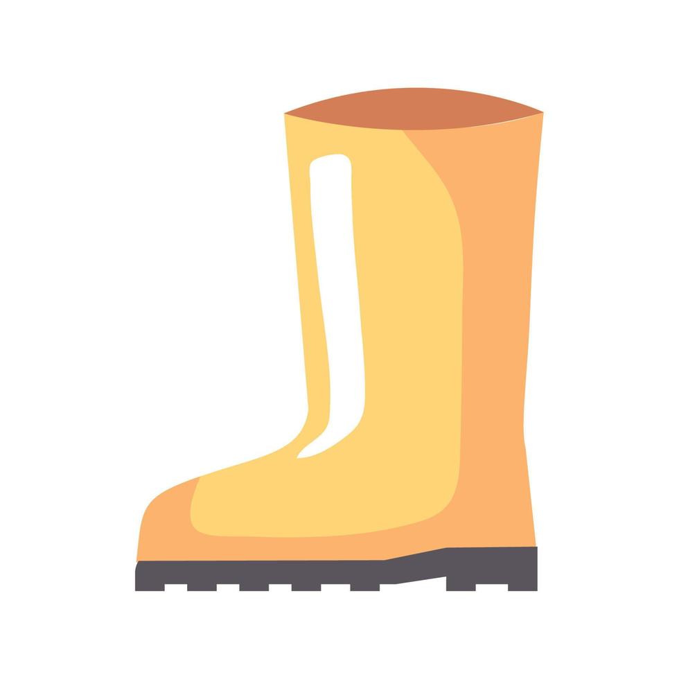 yellow rubber boot shoe vector