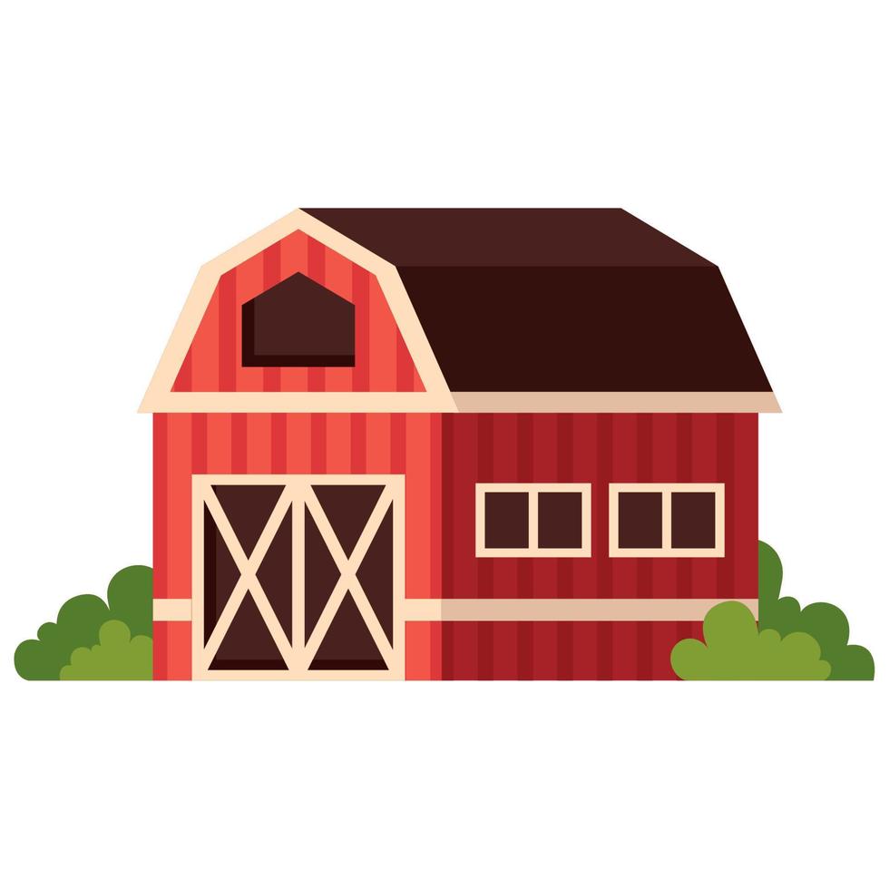 red stable farm building vector