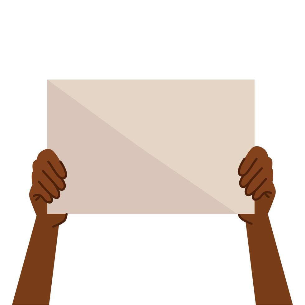 afro hands with banner vector