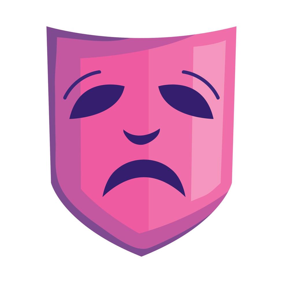 pink sad theater mask vector