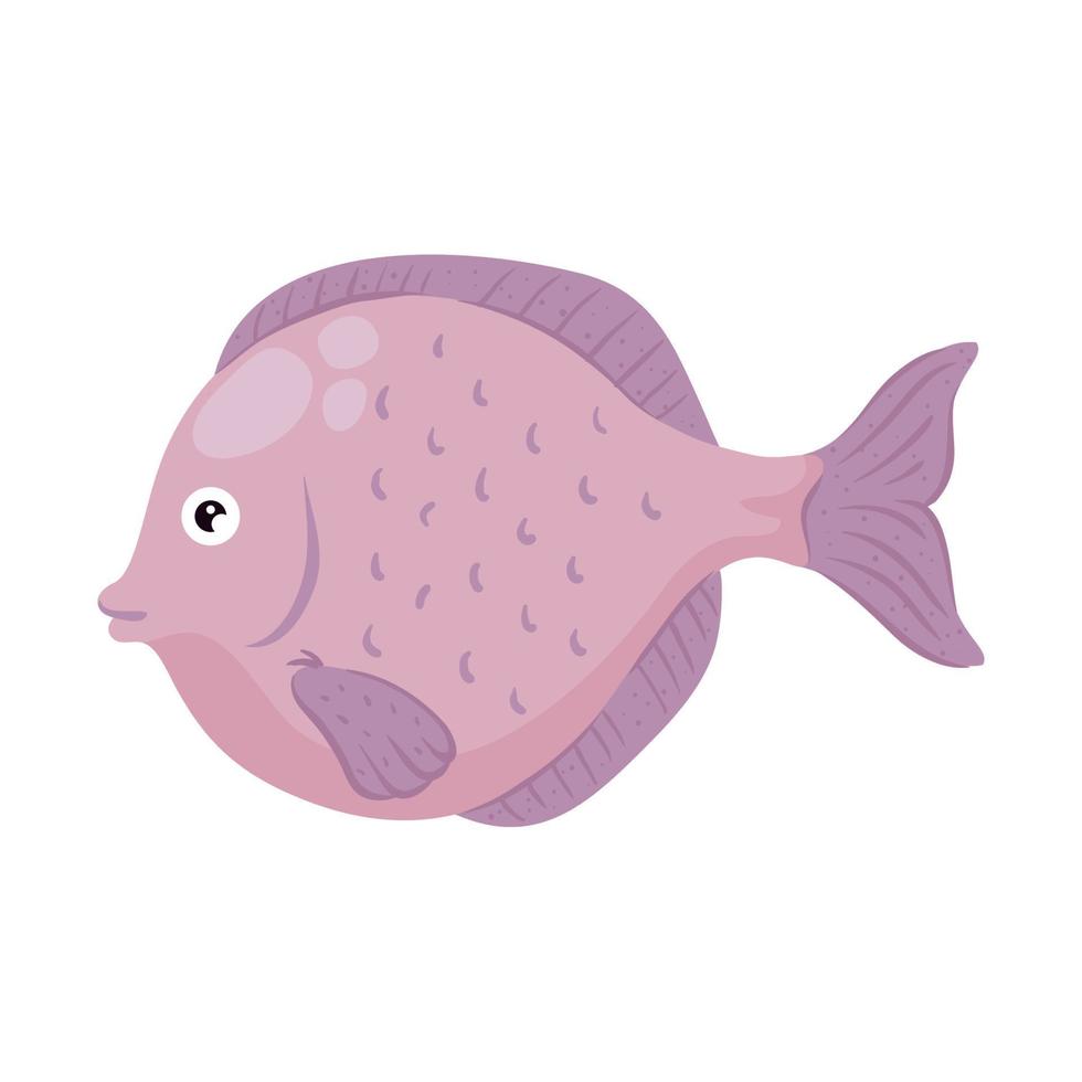 pink sea fish swiming vector