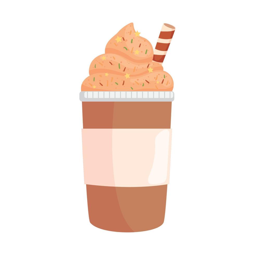 autumn season milkshake vector
