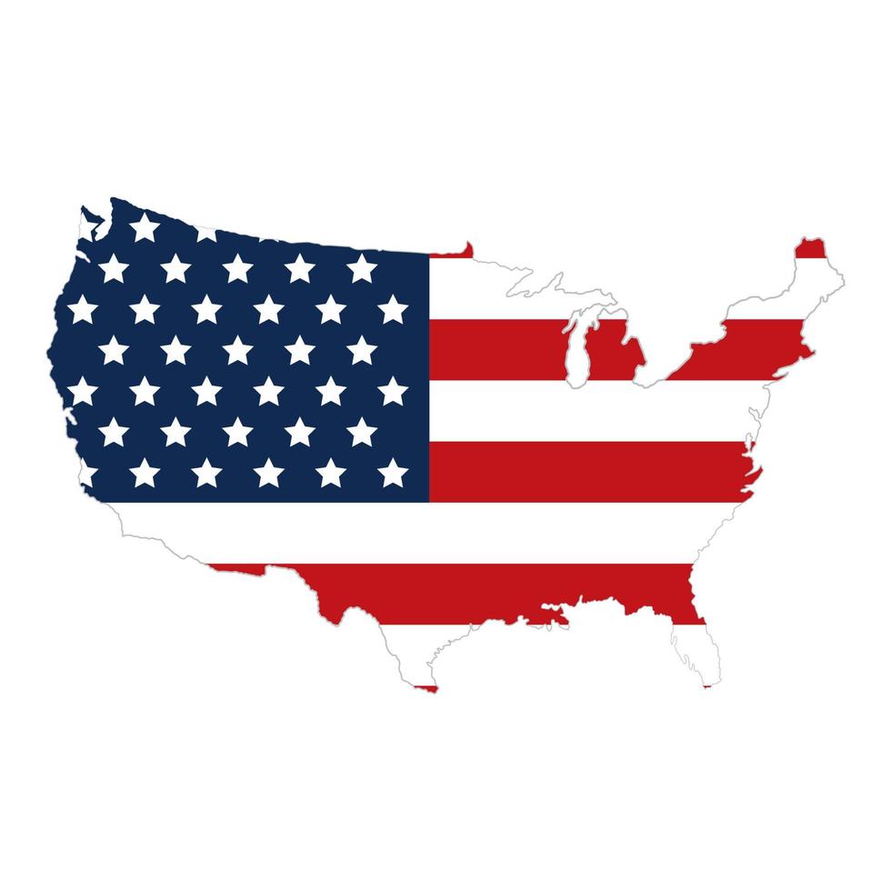 usa flag in map vector