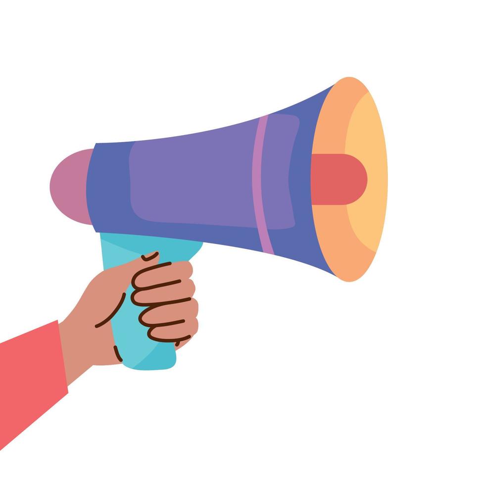 protester hand with megaphone vector