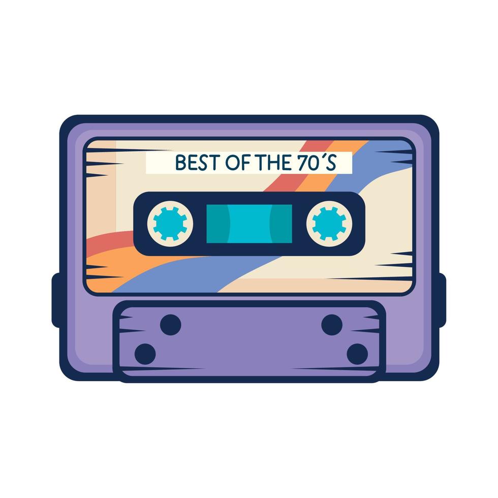 purple cassette retro style vector