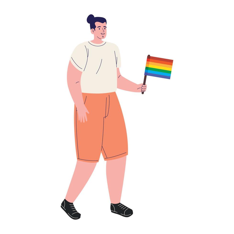 man gay with flag vector