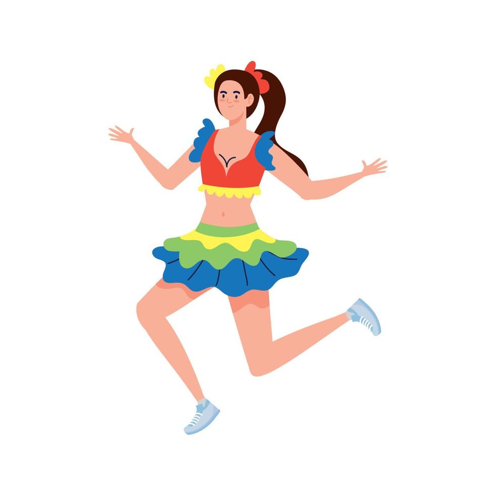 young brazilian woman dancing vector