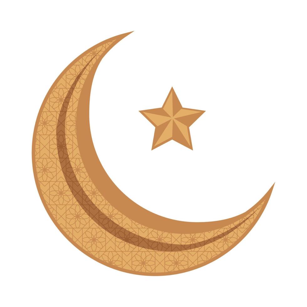 cresent moon and star vector