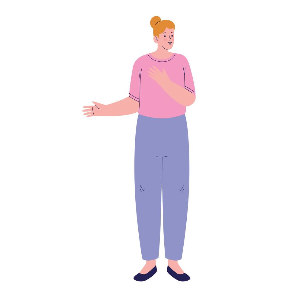 blond young woman standing vector