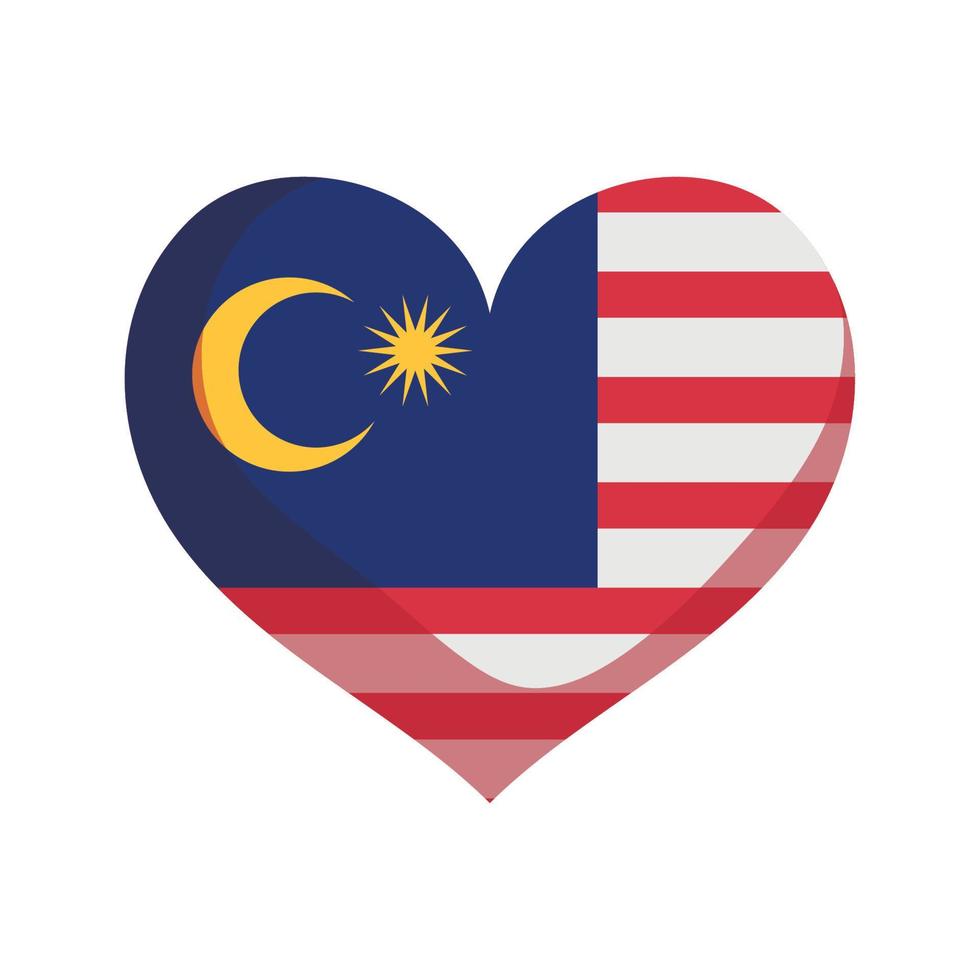 malaysia flag in heart vector