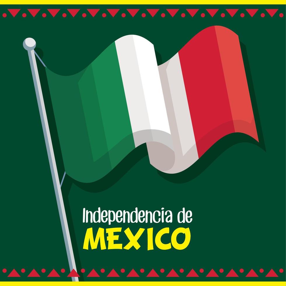 independencia de mexico lettering poster vector