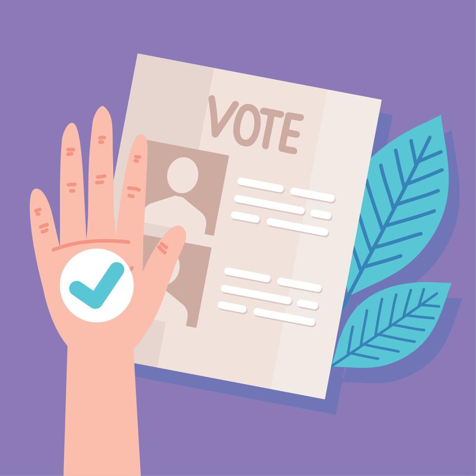 voter hand with vote vector