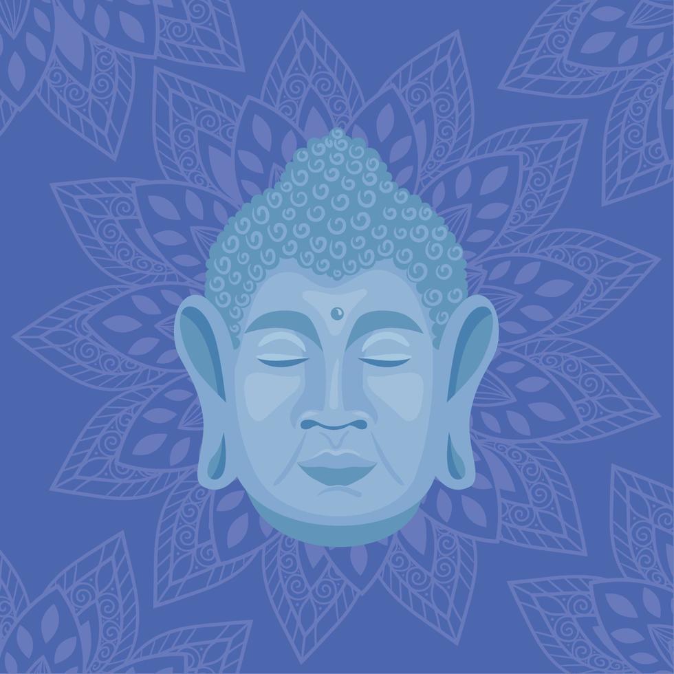 buddha siddharta with mandala vector